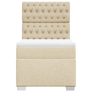 Κρεβάτι Boxspring με Στρώμα Κρεμ 80 x 200 εκ. Υφασμάτινο