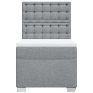 Κρεβάτι Boxspring με Στρώμα Ανοιχτό Γκρι 80x200 εκ. Υφασμάτινο - Pakobazaar