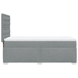 Κρεβάτι Boxspring με Στρώμα Ανοιχτό Γκρι 80x200 εκ. Υφασμάτινο - Pakobazaar