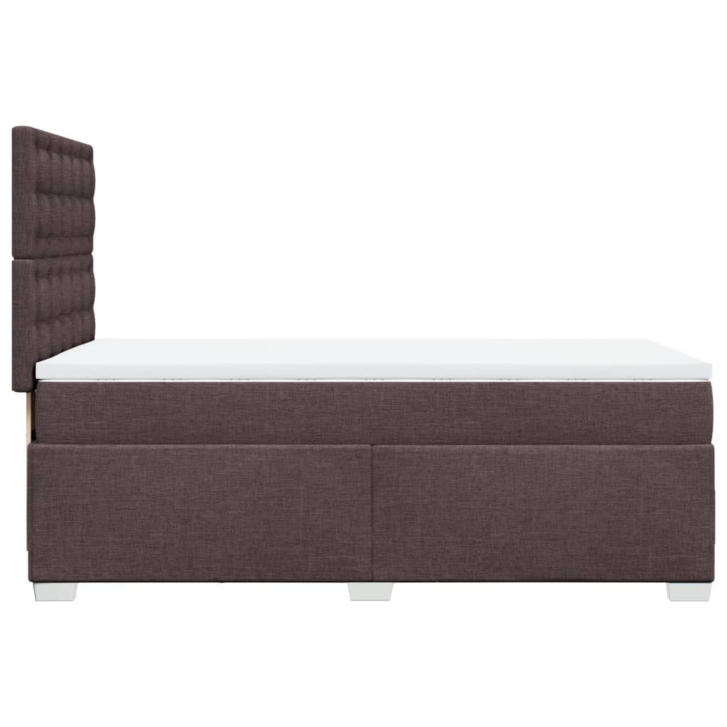 Κρεβάτι Boxspring με Στρώμα Σκούρο Καφέ 80x200 εκ. Υφασμάτινο