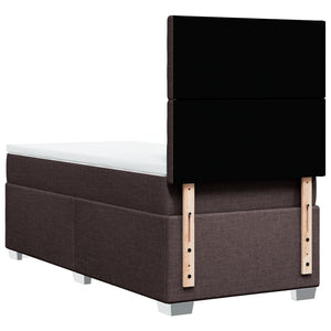 Κρεβάτι Boxspring με Στρώμα Σκούρο Καφέ 80x200 εκ. Υφασμάτινο