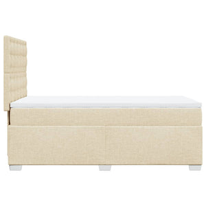 Κρεβάτι Boxspring με Στρώμα Κρεμ 80 x 200 εκ. Υφασμάτινο - Pakobazaar