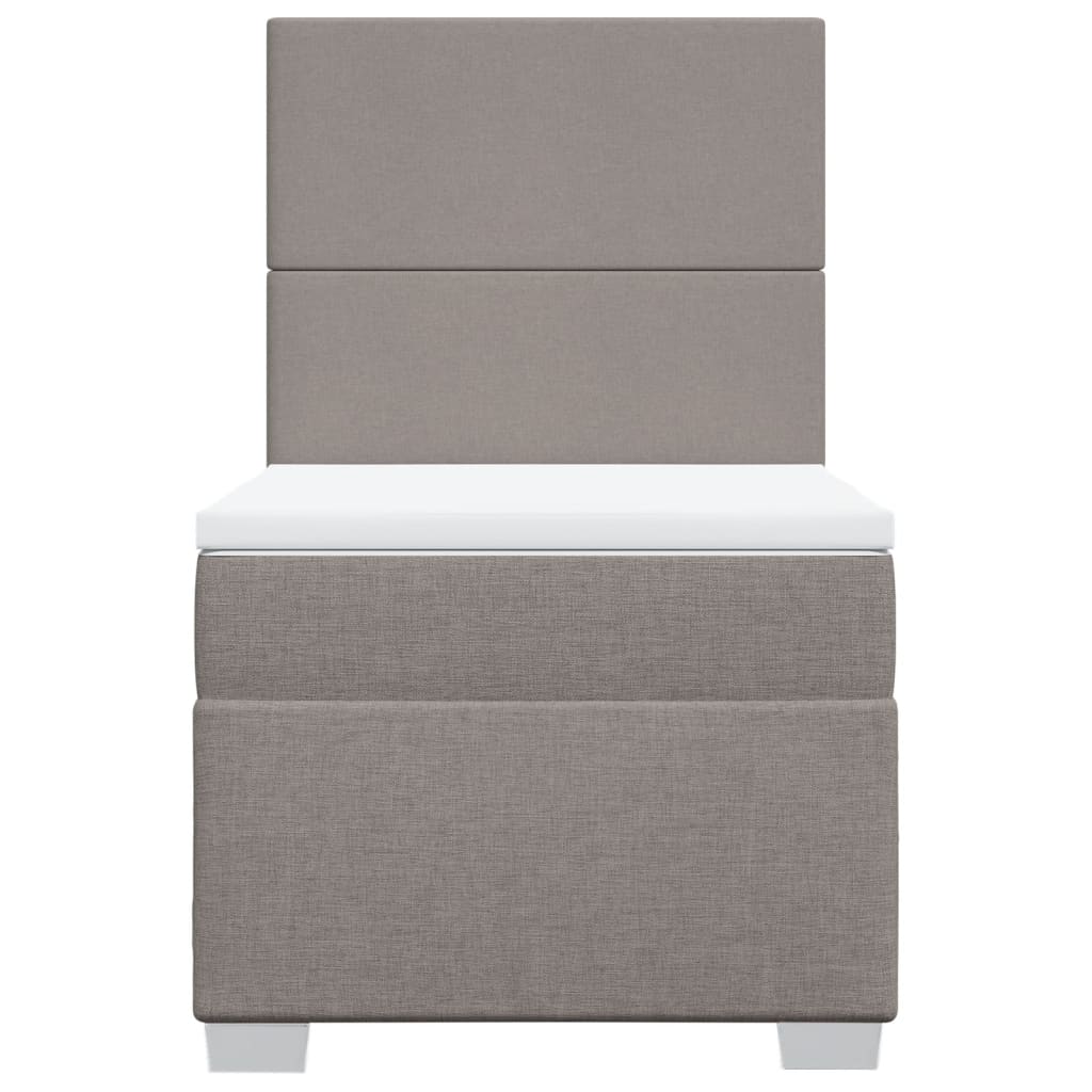 Κρεβάτι Boxspring με Στρώμα Taupe 90x190 εκ.Υφασμάτινο - Pakobazaar