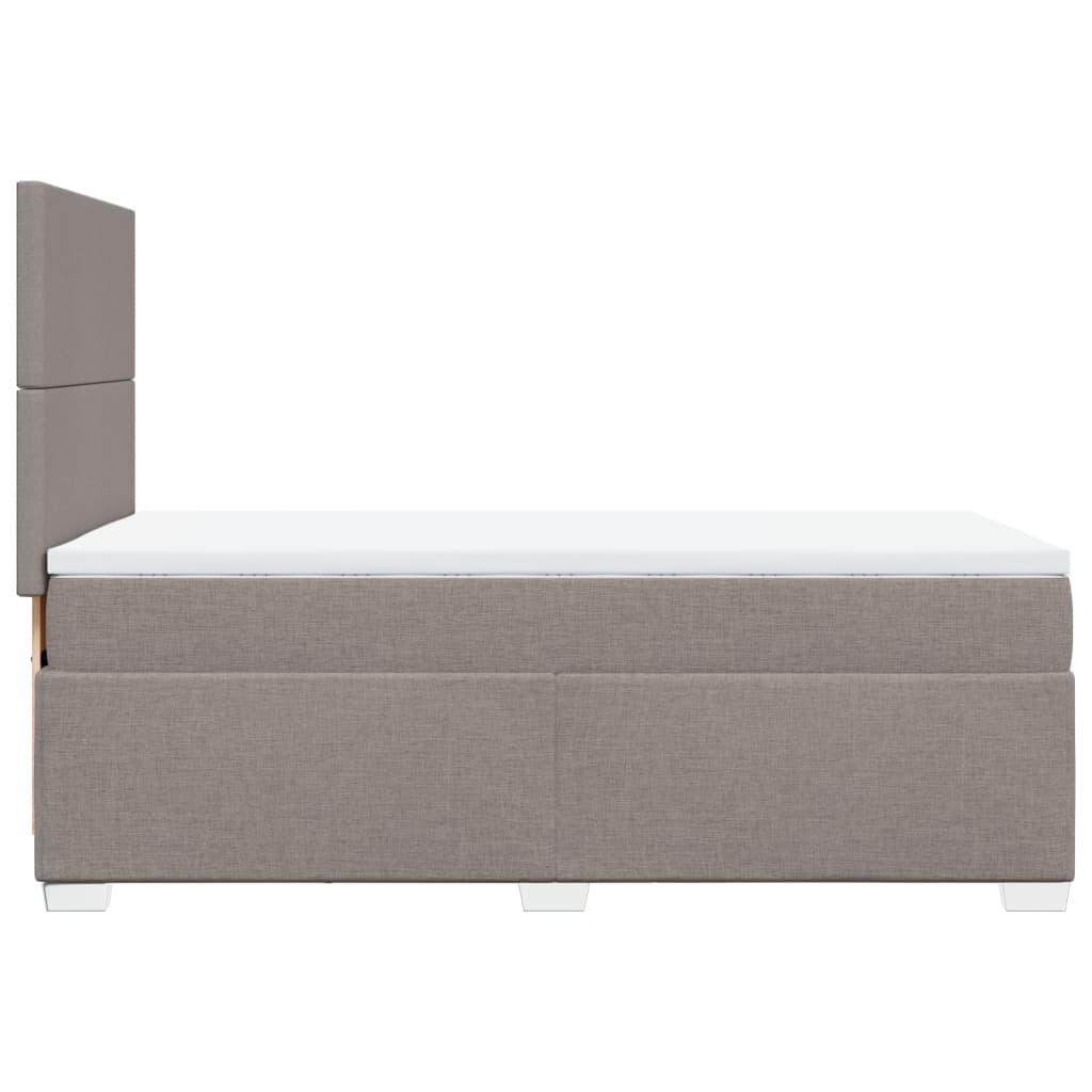 Κρεβάτι Boxspring με Στρώμα Taupe 90x190 εκ.Υφασμάτινο - Pakobazaar