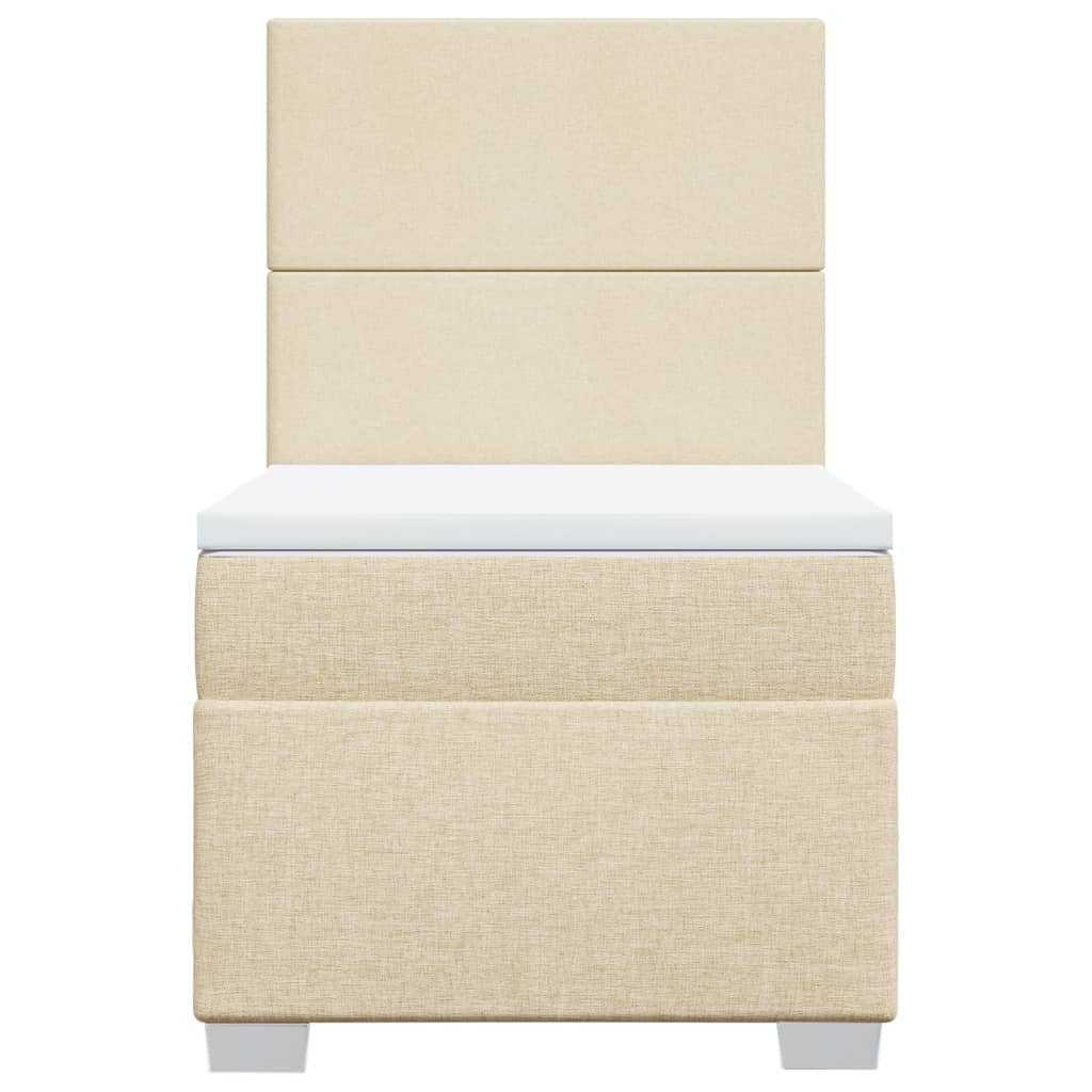 Κρεβάτι Boxspring με Στρώμα Κρεμ 90x190 εκ.Υφασμάτινο