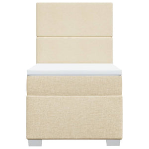 Κρεβάτι Boxspring με Στρώμα Κρεμ 90x190 εκ.Υφασμάτινο