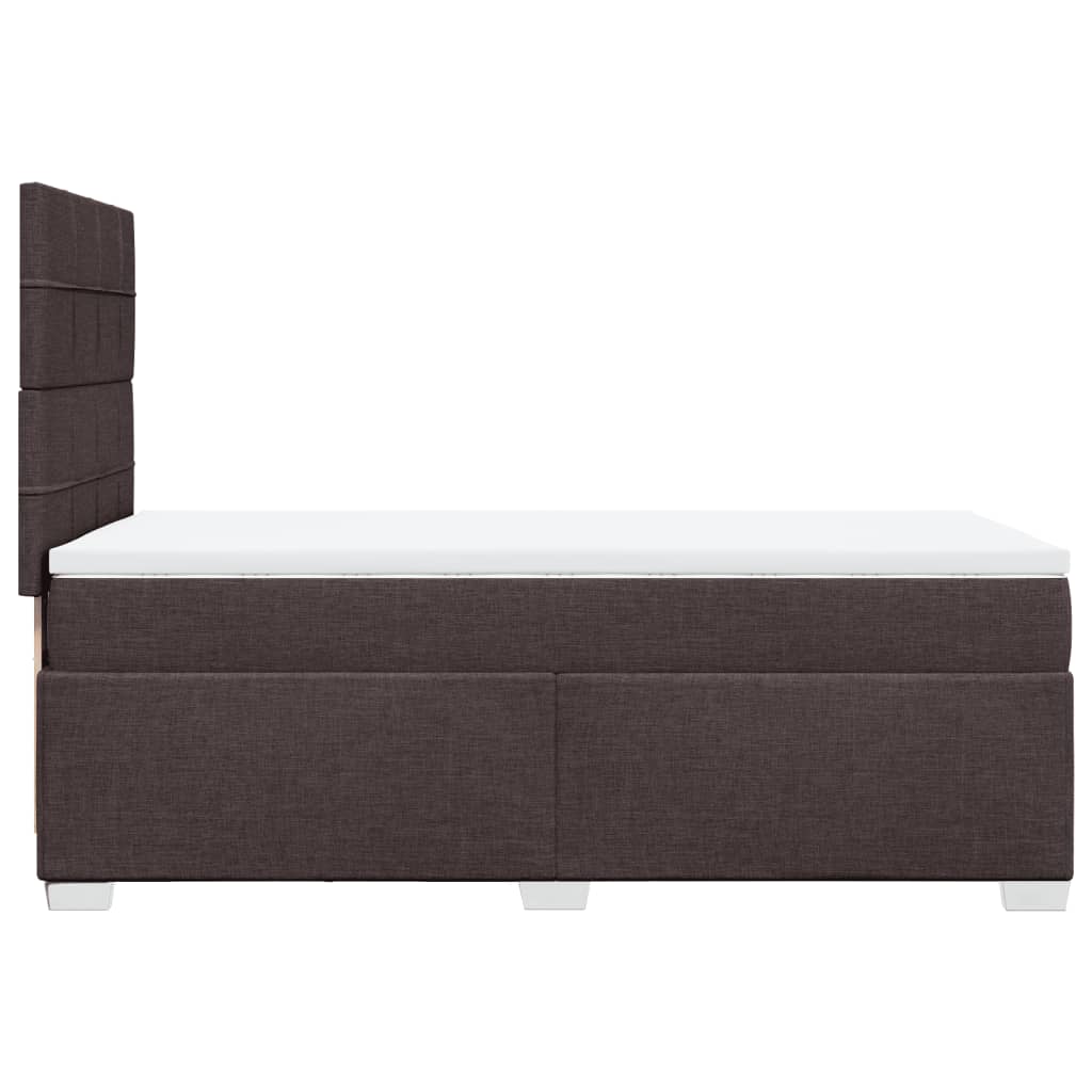Κρεβάτι Boxspring με Στρώμα Σκούρο Καφέ 90x190 εκ. Υφασμάτινο