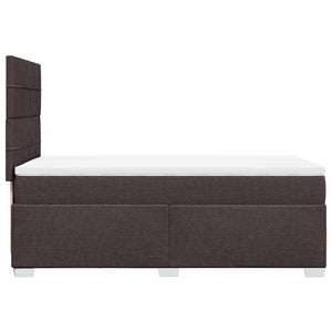 Κρεβάτι Boxspring με Στρώμα Σκούρο Καφέ 90x190 εκ. Υφασμάτινο