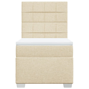 Κρεβάτι Boxspring με Στρώμα Κρεμ 90x190 εκ.Υφασμάτινο