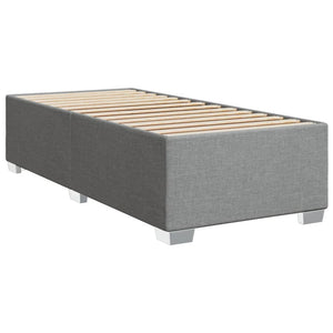 Κρεβάτι Boxspring με Στρώμα Ανοιχτό Γκρι 90x190 εκ. Υφασμάτινο - Pakobazaar