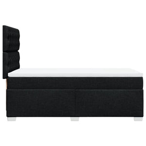 Κρεβάτι Boxspring με Στρώμα Μαύρο 90x190 εκ.Υφασμάτινο - Pakobazaar