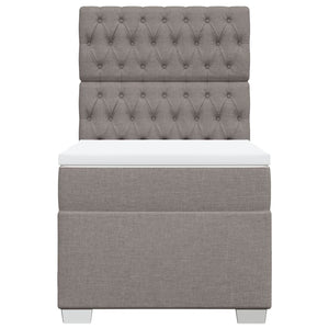 Κρεβάτι Boxspring με Στρώμα Taupe 90x190 εκ.Υφασμάτινο