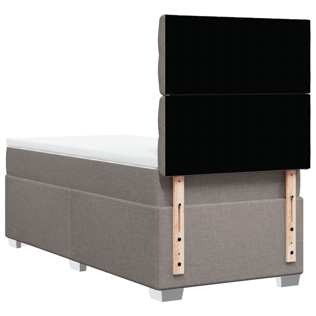 Κρεβάτι Boxspring με Στρώμα Taupe 90x190 εκ.Υφασμάτινο