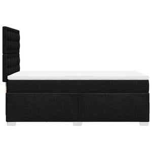 Κρεβάτι Boxspring με Στρώμα Μαύρο 90x190 εκ.Υφασμάτινο - Pakobazaar