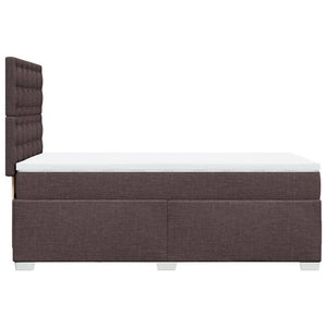 Κρεβάτι Boxspring με Στρώμα Σκούρο Καφέ 90x190 εκ. Υφασμάτινο