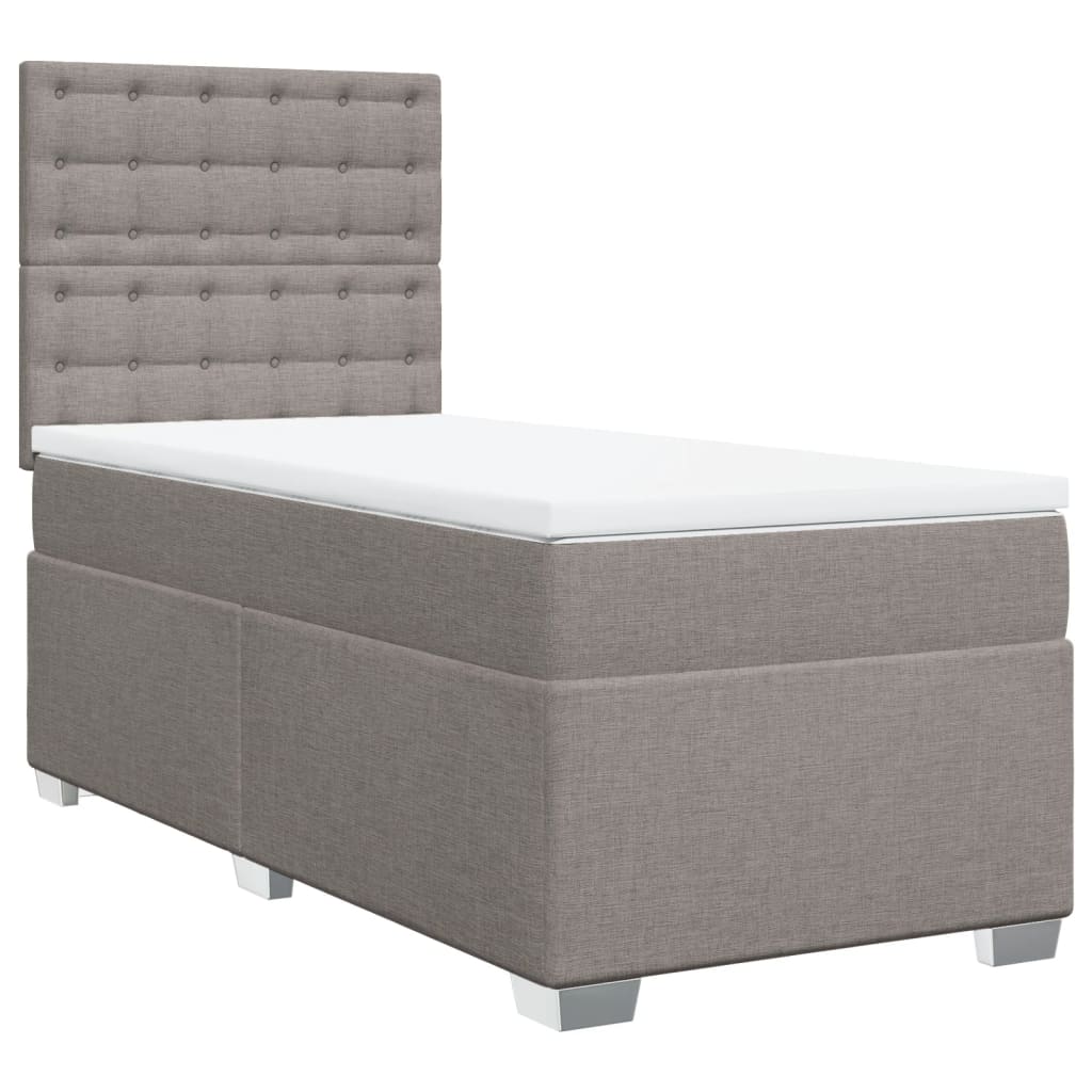 Κρεβάτι Boxspring με Στρώμα Taupe 90x190 εκ.Υφασμάτινο