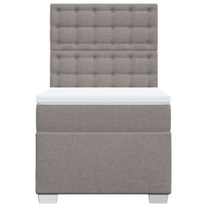 Κρεβάτι Boxspring με Στρώμα Taupe 90x190 εκ.Υφασμάτινο