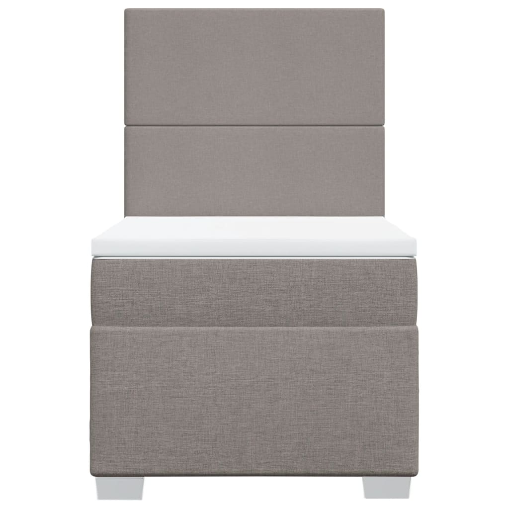 Κρεβάτι Boxspring με Στρώμα Taupe 90x200 εκ. Υφασμάτινο - Pakobazaar