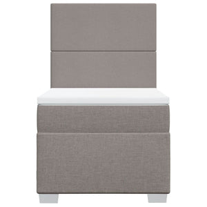 Κρεβάτι Boxspring με Στρώμα Taupe 90x200 εκ. Υφασμάτινο - Pakobazaar
