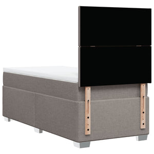 Κρεβάτι Boxspring με Στρώμα Taupe 90x200 εκ. Υφασμάτινο - Pakobazaar