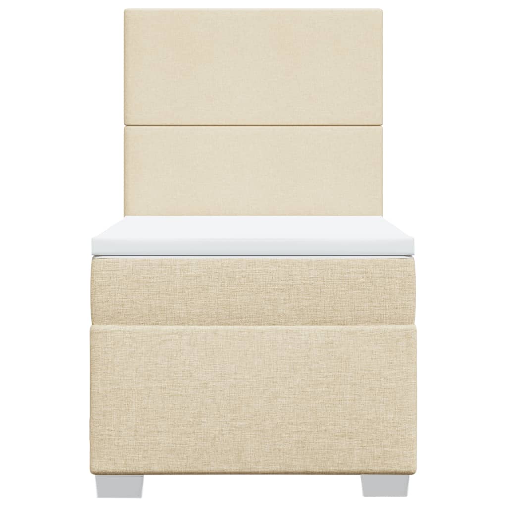 Κρεβάτι Boxspring με Στρώμα Κρεμ 90x200 εκ.Υφασμάτινο