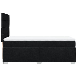 Κρεβάτι Boxspring με Στρώμα Μαύρο 90x200 εκ. Υφασμάτινο - Pakobazaar