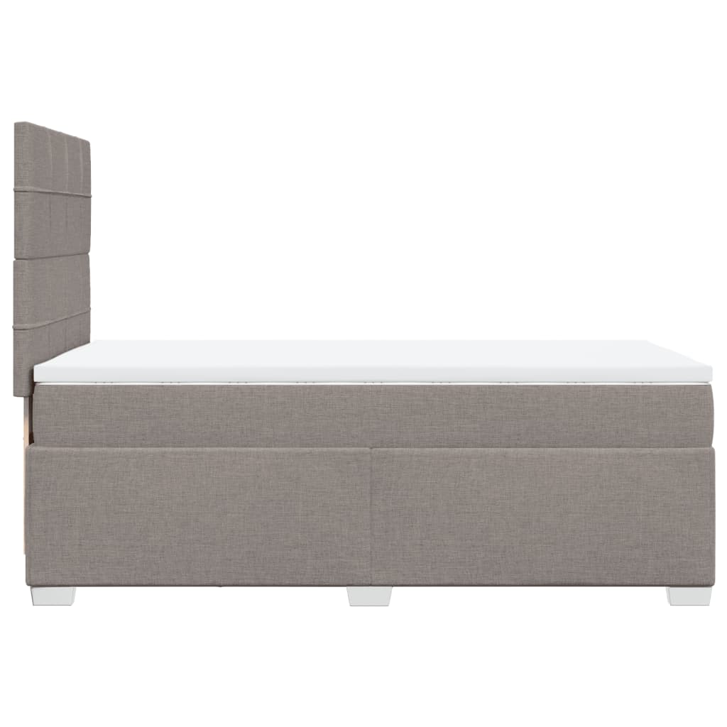 Κρεβάτι Boxspring με Στρώμα Taupe 90x200 εκ. Υφασμάτινο