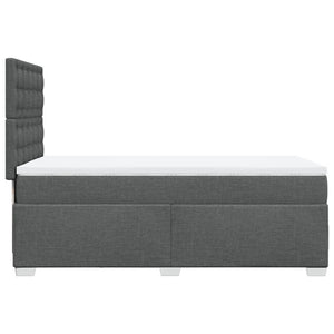 Κρεβάτι Boxspring με Στρώμα Σκούρο Γκρι 90x200 εκ. Υφασμάτινο - Pakobazaar