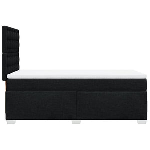 Κρεβάτι Boxspring με Στρώμα Μαύρο 90x200 εκ. Υφασμάτινο - Pakobazaar