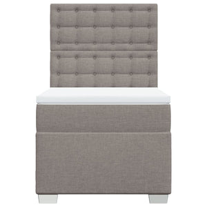 Κρεβάτι Boxspring με Στρώμα Taupe 90x200 εκ. Υφασμάτινο