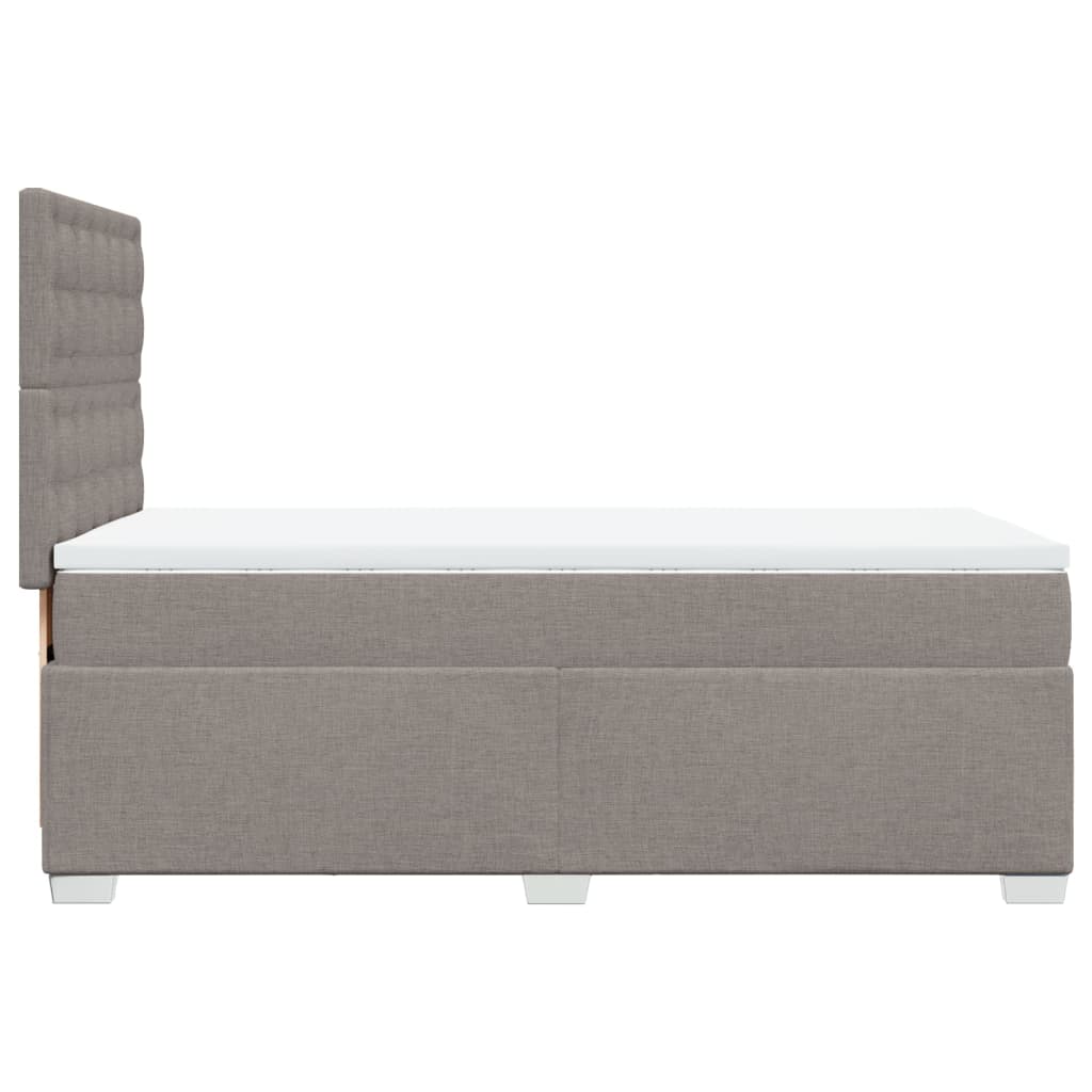 Κρεβάτι Boxspring με Στρώμα Taupe 90x200 εκ. Υφασμάτινο