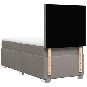 Κρεβάτι Boxspring με Στρώμα Taupe 90x200 εκ. Υφασμάτινο