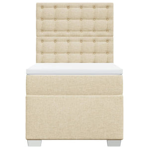 Κρεβάτι Boxspring με Στρώμα Κρεμ 90x200 εκ.Υφασμάτινο