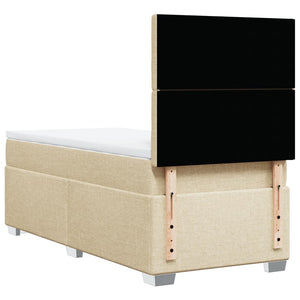 Κρεβάτι Boxspring με Στρώμα Κρεμ 90x200 εκ.Υφασμάτινο