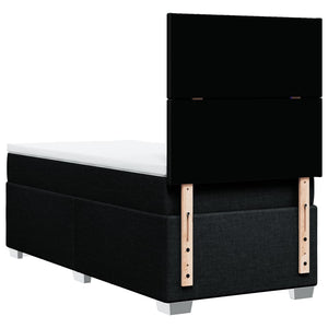 Κρεβάτι Boxspring με Στρώμα Μαύρο 100 x 200 εκ. Υφασμάτινο - Pakobazaar