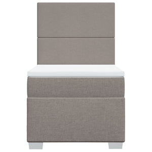 Κρεβάτι Boxspring με Στρώμα Taupe 100 x 200 εκ. Υφασμάτινο
