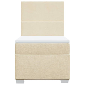 Κρεβάτι Boxspring με Στρώμα Κρεμ 100 x 200 εκ. Υφασμάτινο
