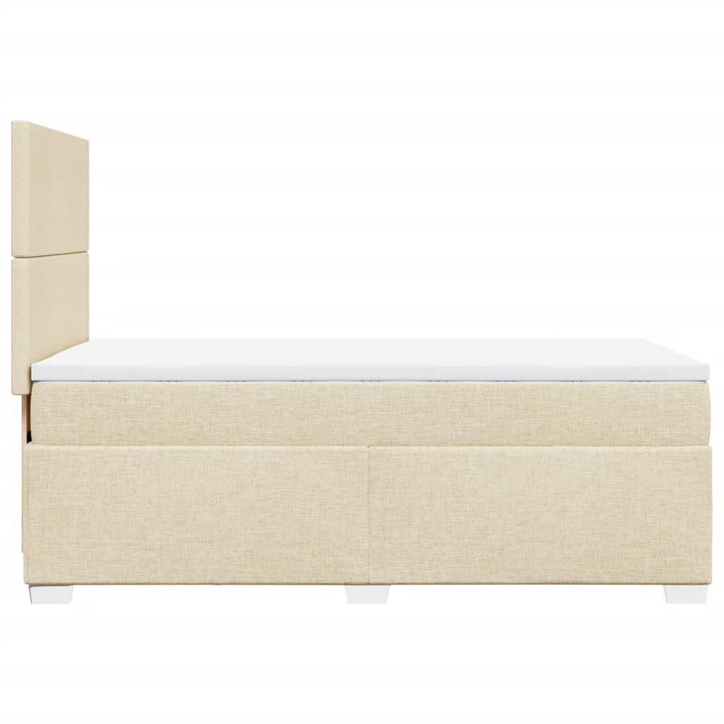 Κρεβάτι Boxspring με Στρώμα Κρεμ 100 x 200 εκ. Υφασμάτινο