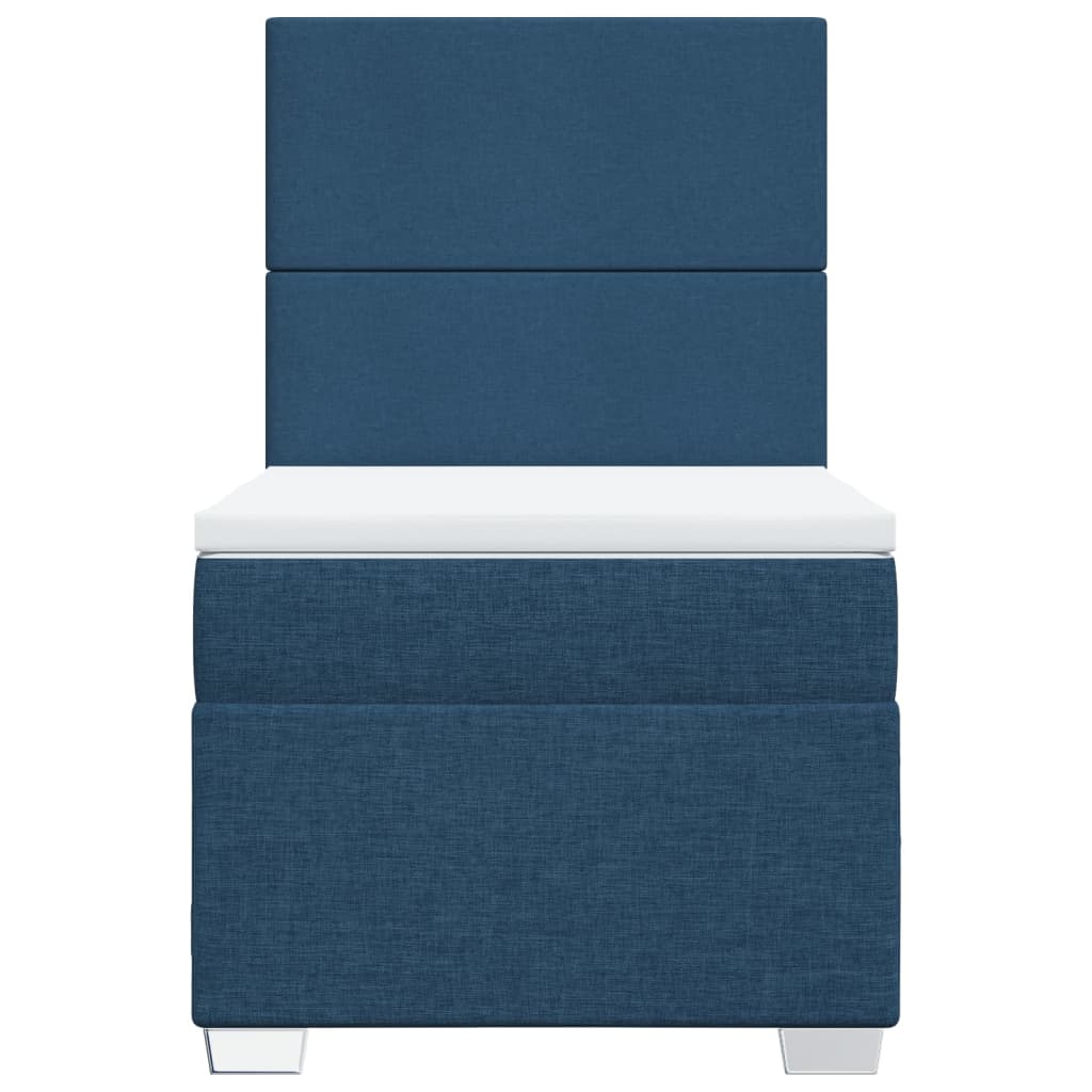 Κρεβάτι Boxspring με Στρώμα Μπλε 100 x 200 εκ. Υφασμάτινο