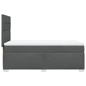 Κρεβάτι Boxspring με Στρώμα Σκούρο Γκρι 100x200 εκ. Υφασμάτινο