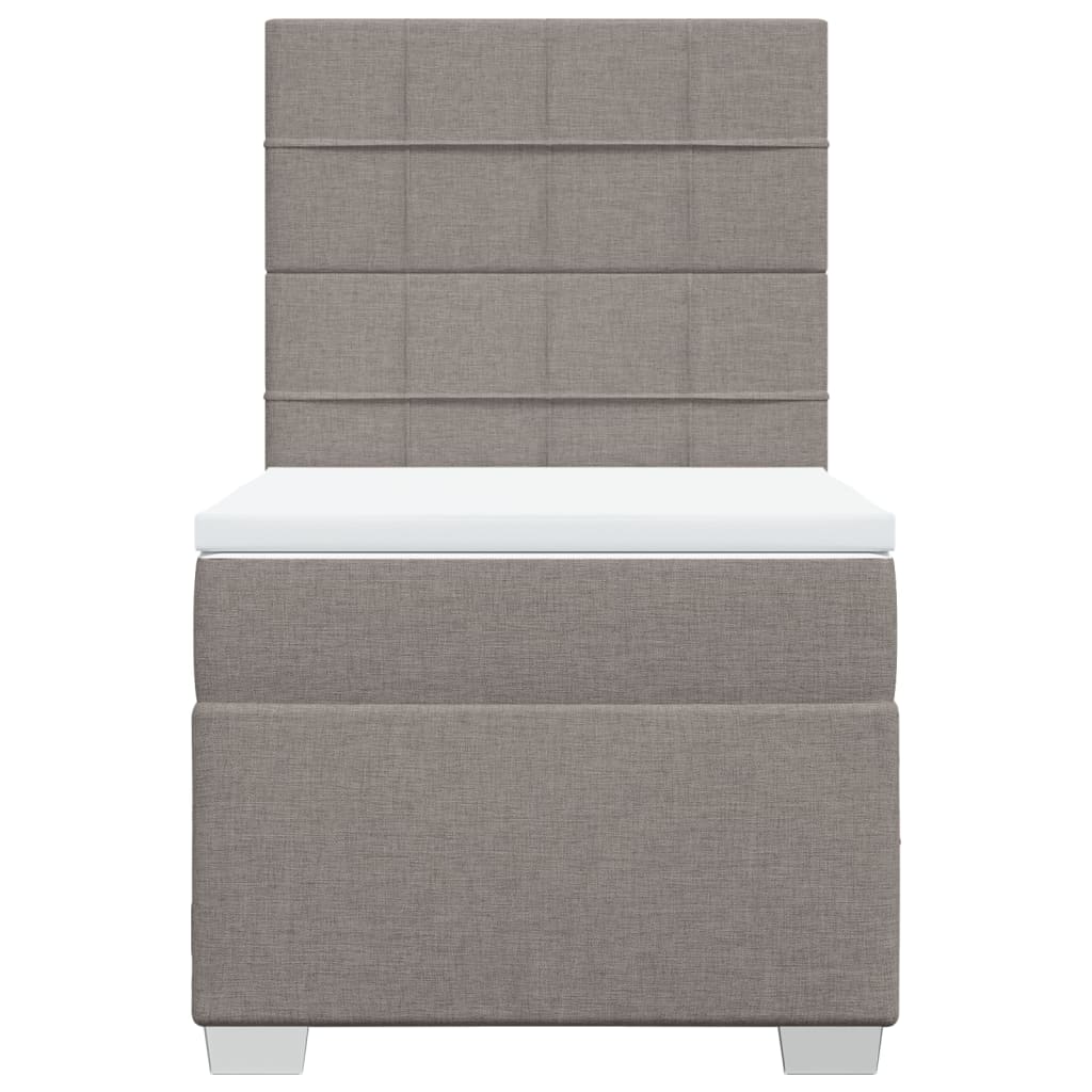 Κρεβάτι Boxspring με Στρώμα Taupe 100 x 200 εκ. Υφασμάτινο - Pakobazaar