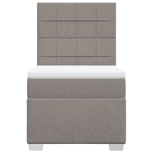 Κρεβάτι Boxspring με Στρώμα Taupe 100 x 200 εκ. Υφασμάτινο - Pakobazaar