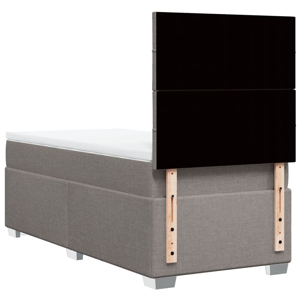 Κρεβάτι Boxspring με Στρώμα Taupe 100 x 200 εκ. Υφασμάτινο - Pakobazaar