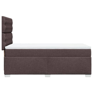Κρεβάτι Boxspring με Στρώμα Σκούρο Καφέ 100x200 εκ. Υφασμάτινο