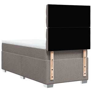 Κρεβάτι Boxspring με Στρώμα Taupe 100 x 200 εκ. Υφασμάτινο