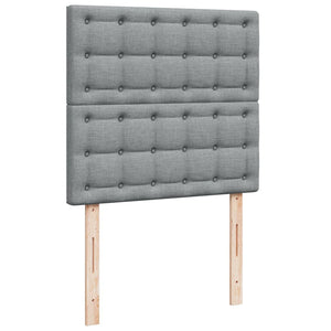 Κρεβάτι Boxspring με Στρώμα Ανοιχτό Γκρι 100x200 εκ. Υφασμάτινο - Pakobazaar
