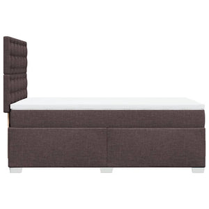 Κρεβάτι Boxspring με Στρώμα Σκούρο Καφέ 100x200 εκ. Υφασμάτινο
