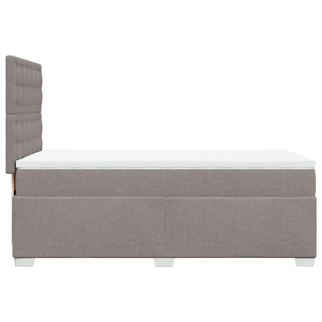 Κρεβάτι Boxspring με Στρώμα Taupe 100 x 200 εκ. Υφασμάτινο - Pakobazaar