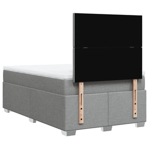 Κρεβάτι Boxspring με Στρώμα Ανοιχτό Γκρι 120x190 εκ. Υφασμάτινο