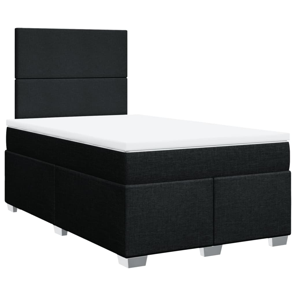 Κρεβάτι Boxspring με Στρώμα Μαύρο 120x190 εκ. Υφασμάτινο - Pakobazaar